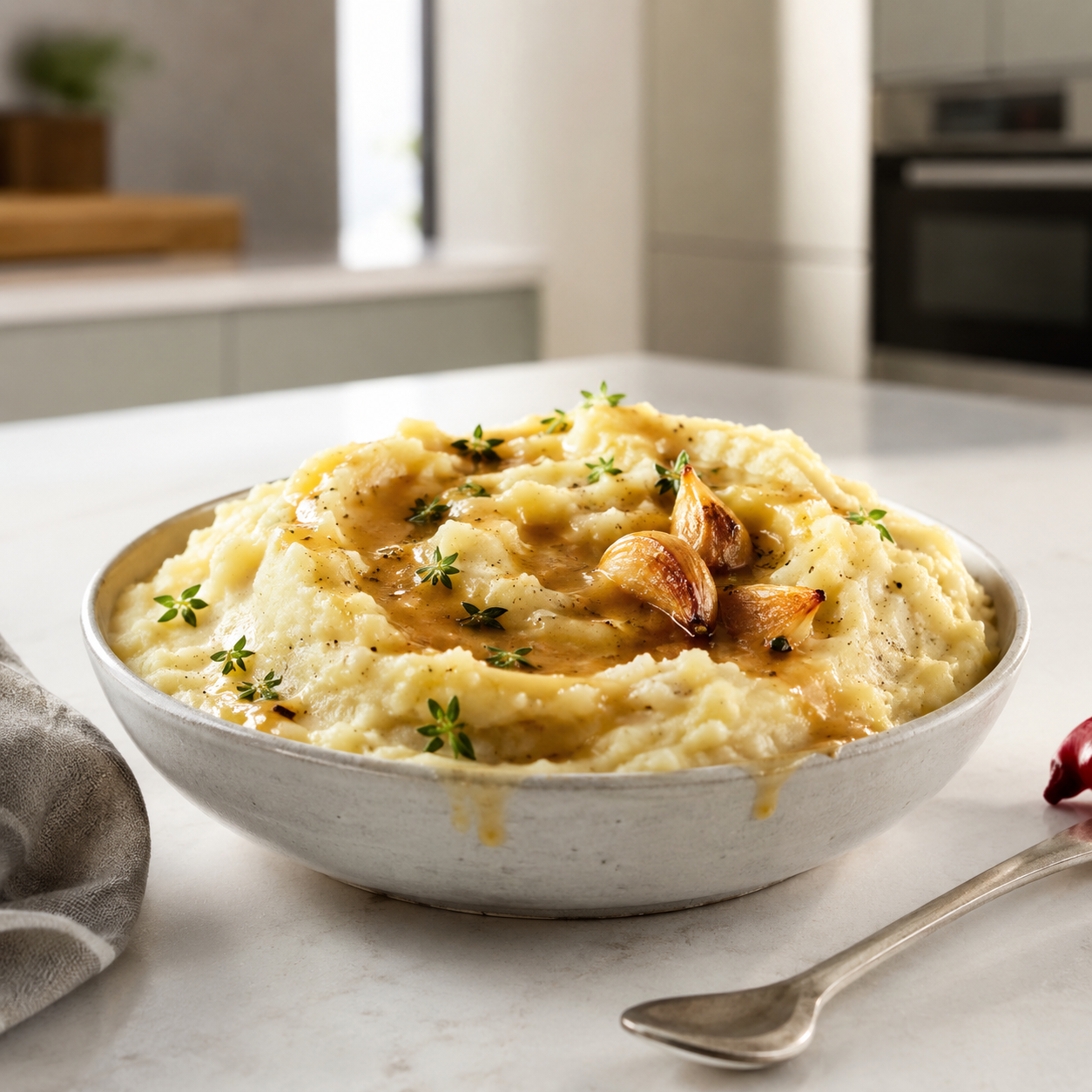 Bone Broth and Roasted Garlic Mashed Potatoes