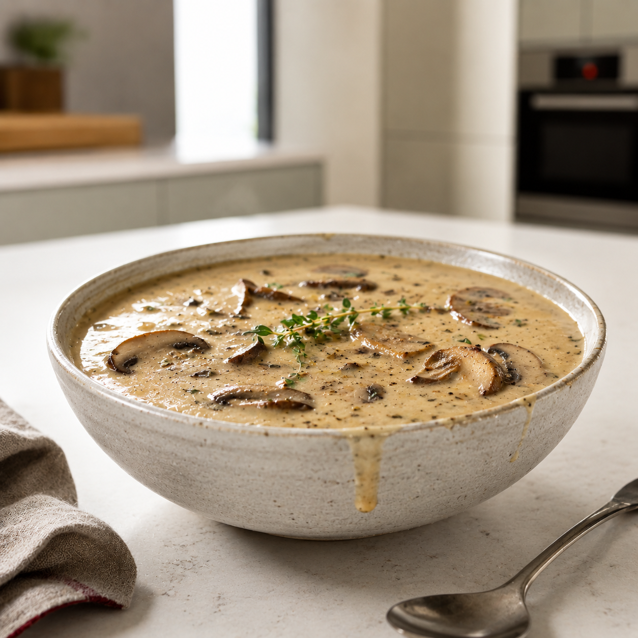 Creamy Bone Broth Mushroom Soup